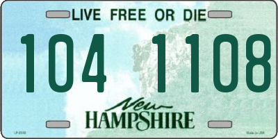 NH license plate 1041108