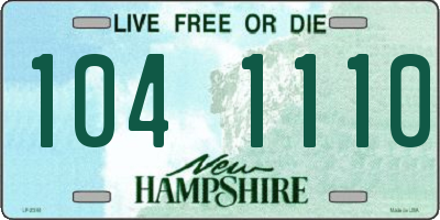 NH license plate 1041110