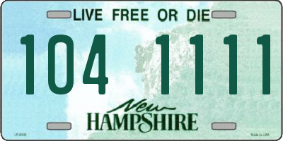 NH license plate 1041111