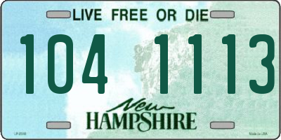 NH license plate 1041113