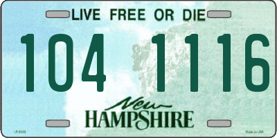 NH license plate 1041116
