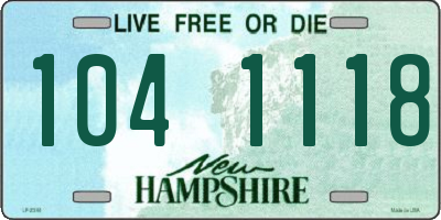 NH license plate 1041118