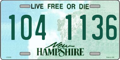 NH license plate 1041136