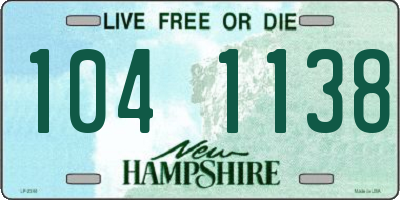 NH license plate 1041138