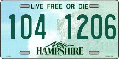 NH license plate 1041206