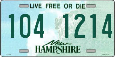 NH license plate 1041214