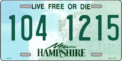 NH license plate 1041215