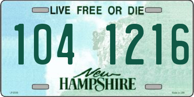 NH license plate 1041216