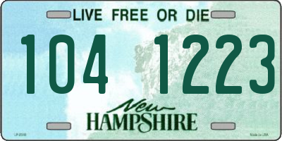 NH license plate 1041223