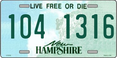 NH license plate 1041316
