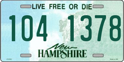 NH license plate 1041378