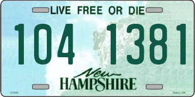 NH license plate 1041381