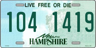 NH license plate 1041419