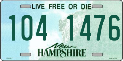 NH license plate 1041476