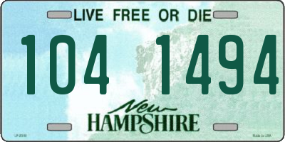 NH license plate 1041494
