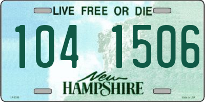 NH license plate 1041506