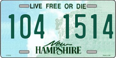 NH license plate 1041514