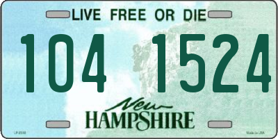 NH license plate 1041524