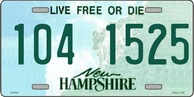 NH license plate 1041525