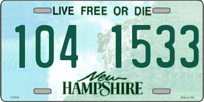 NH license plate 1041533