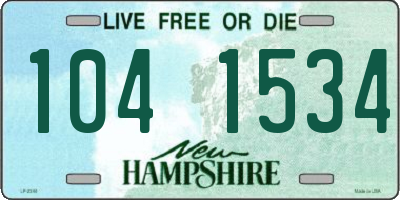 NH license plate 1041534