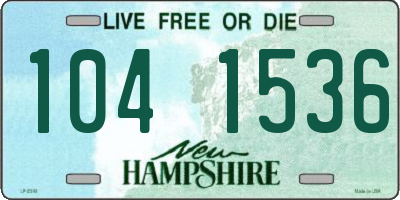 NH license plate 1041536
