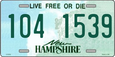 NH license plate 1041539