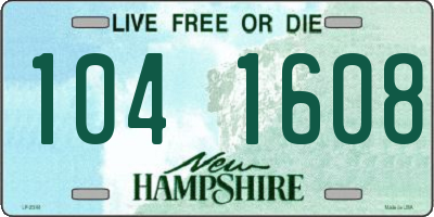 NH license plate 1041608