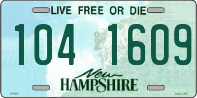 NH license plate 1041609