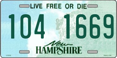 NH license plate 1041669