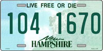 NH license plate 1041670