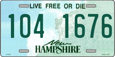 NH license plate 1041676