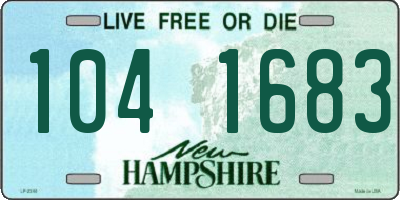 NH license plate 1041683