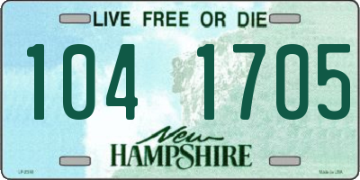 NH license plate 1041705