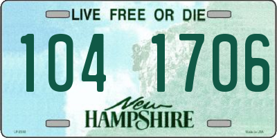 NH license plate 1041706