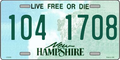 NH license plate 1041708