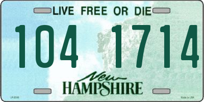 NH license plate 1041714