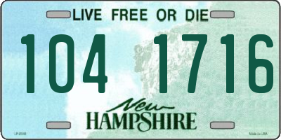 NH license plate 1041716