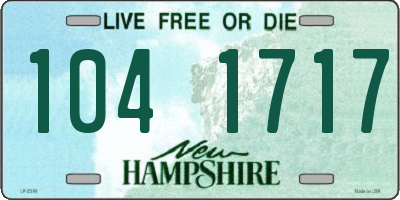 NH license plate 1041717