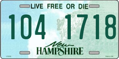 NH license plate 1041718