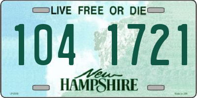 NH license plate 1041721