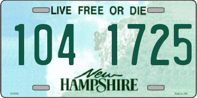 NH license plate 1041725