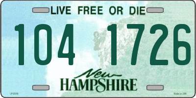NH license plate 1041726