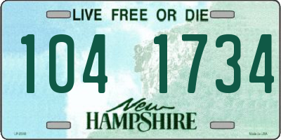 NH license plate 1041734