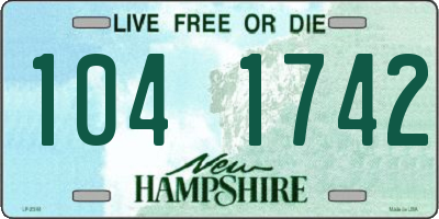 NH license plate 1041742