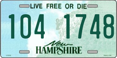 NH license plate 1041748