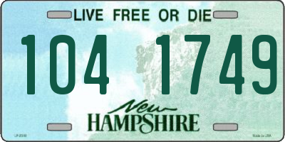 NH license plate 1041749