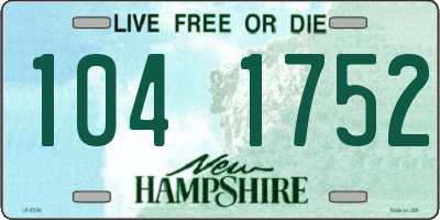 NH license plate 1041752