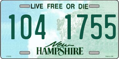 NH license plate 1041755