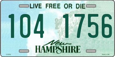 NH license plate 1041756